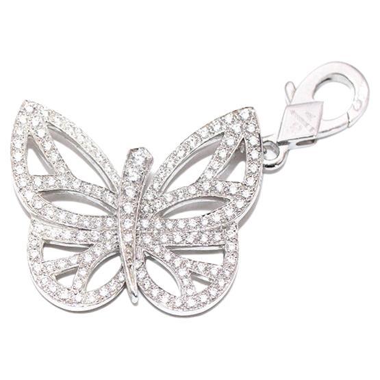 Van Cleef & Arpels 18ct White Gold Diamond Papillon Charm GM For Sale