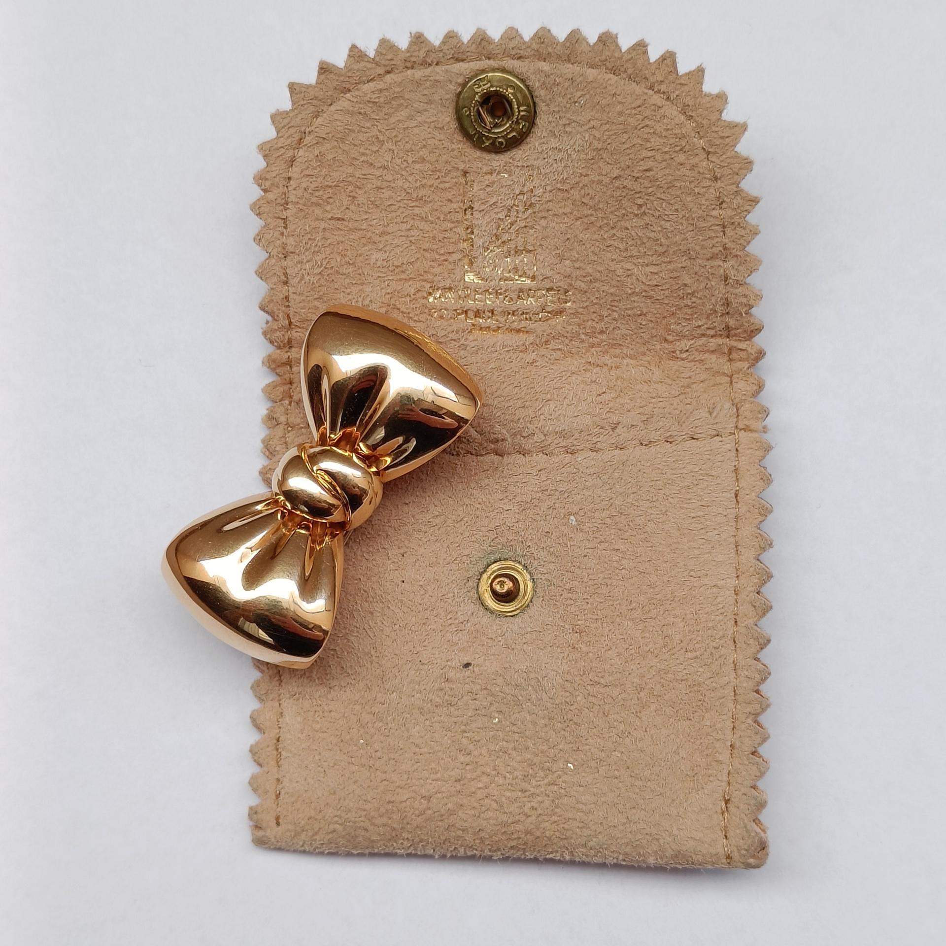 Van Cleef & Arpels 18k Gold Bow Clip Brooch For Sale 6