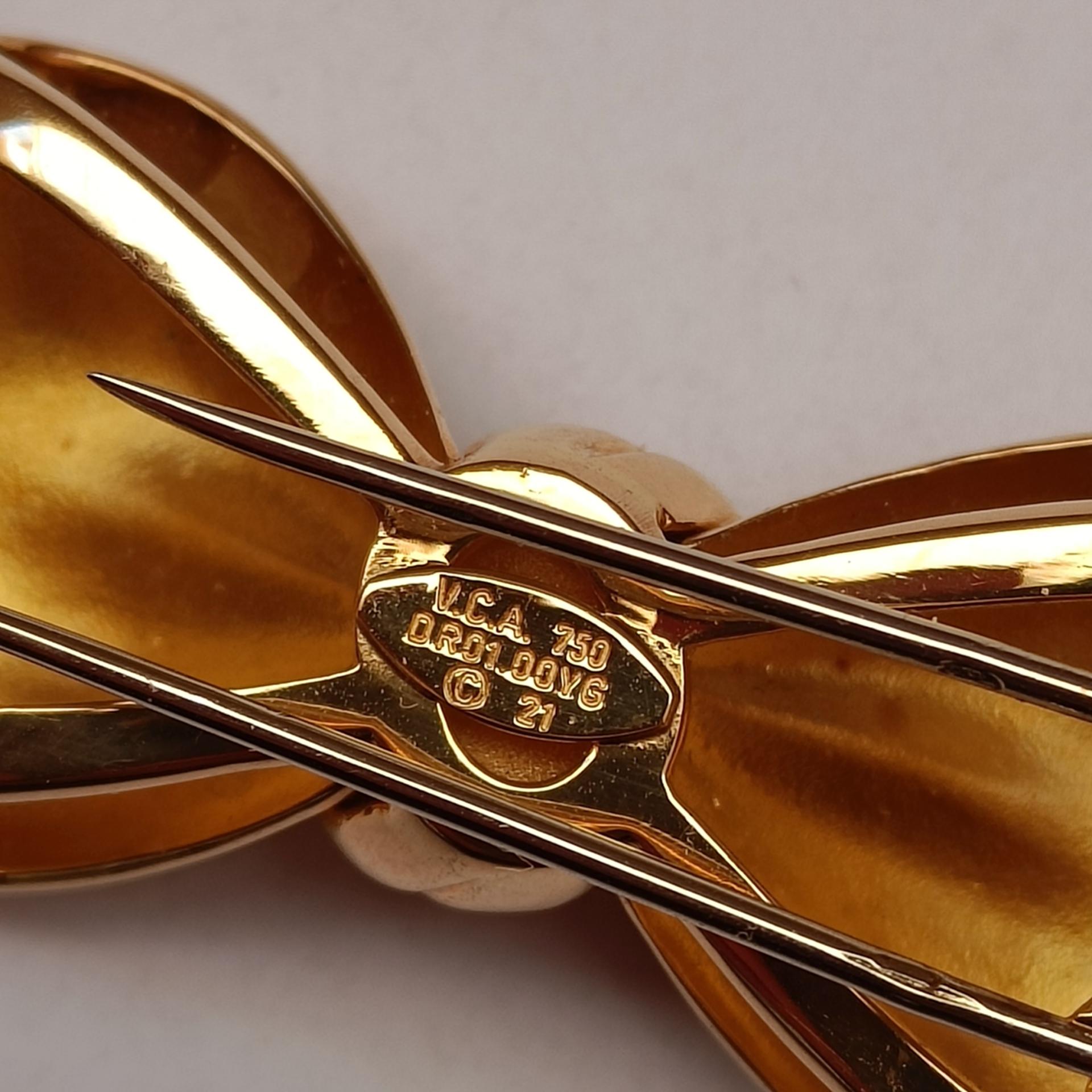Van Cleef & Arpels 18k Gold Bow Clip Brooch For Sale 3