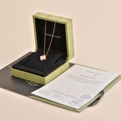 Van Cleef Alhambra 2015 Holiday Diamond Pink Sèvres Porcelain Pendant Necklace