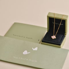 Van Cleef Alhambra 2015 Holiday Diamond Pink Sèvres Porcelain Pendant Necklace