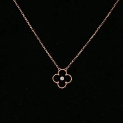 Van Cleef Alhambra 2016 Holiday Diamond Onyx Pendant Necklace