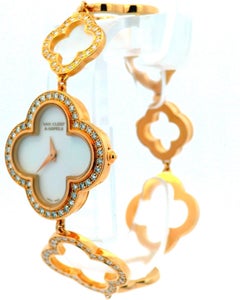 Van Cleef Alhambra Mother of Pearl Dial Ladies Watch