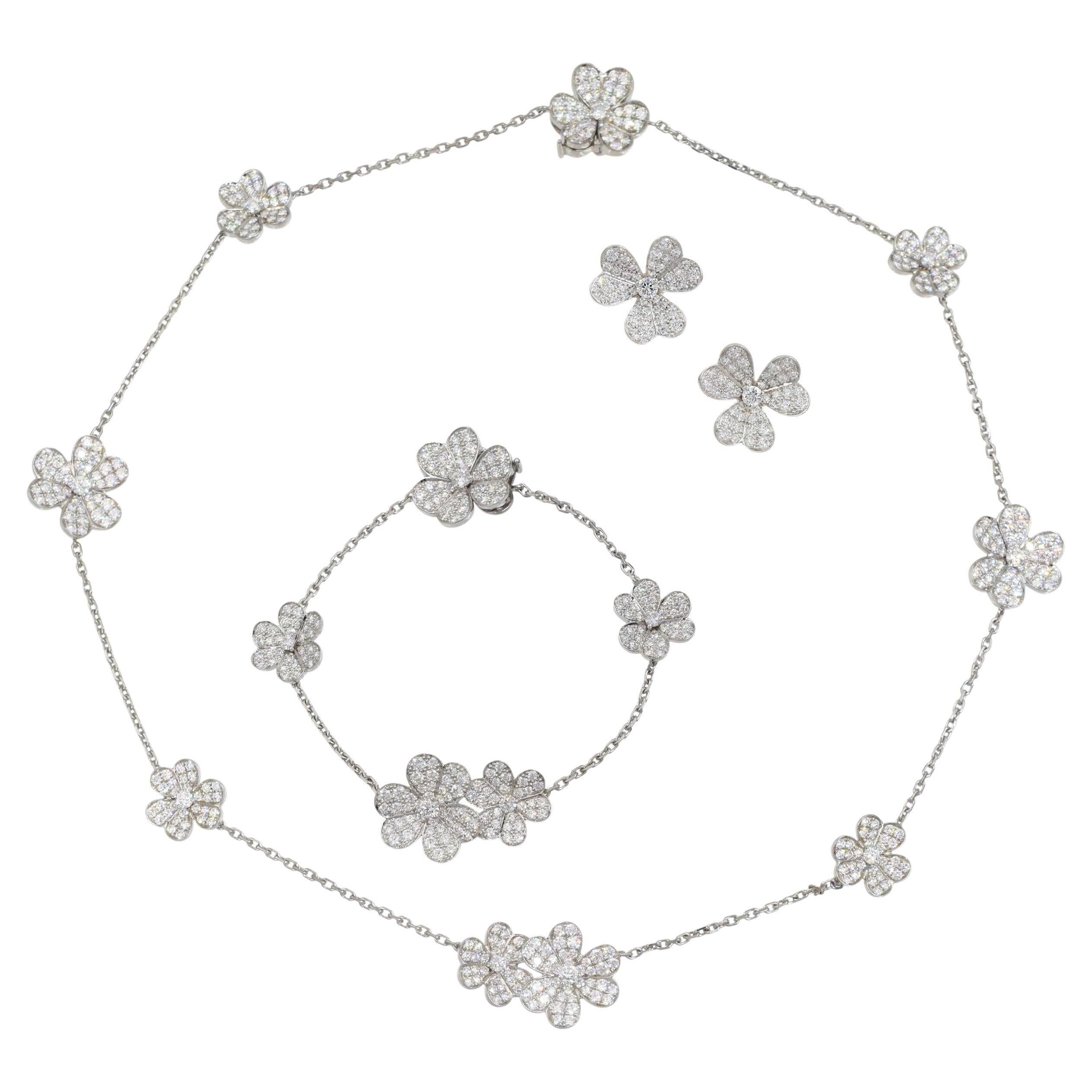 Van Cleef and Aprels Collar Frivole de Diamantes, Pulsera PendientesSet. en venta