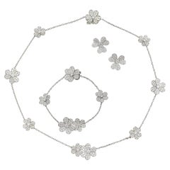 Van Cleef and Aprels Diamond Frivole Necklace, Bracelet EarringsSet.
