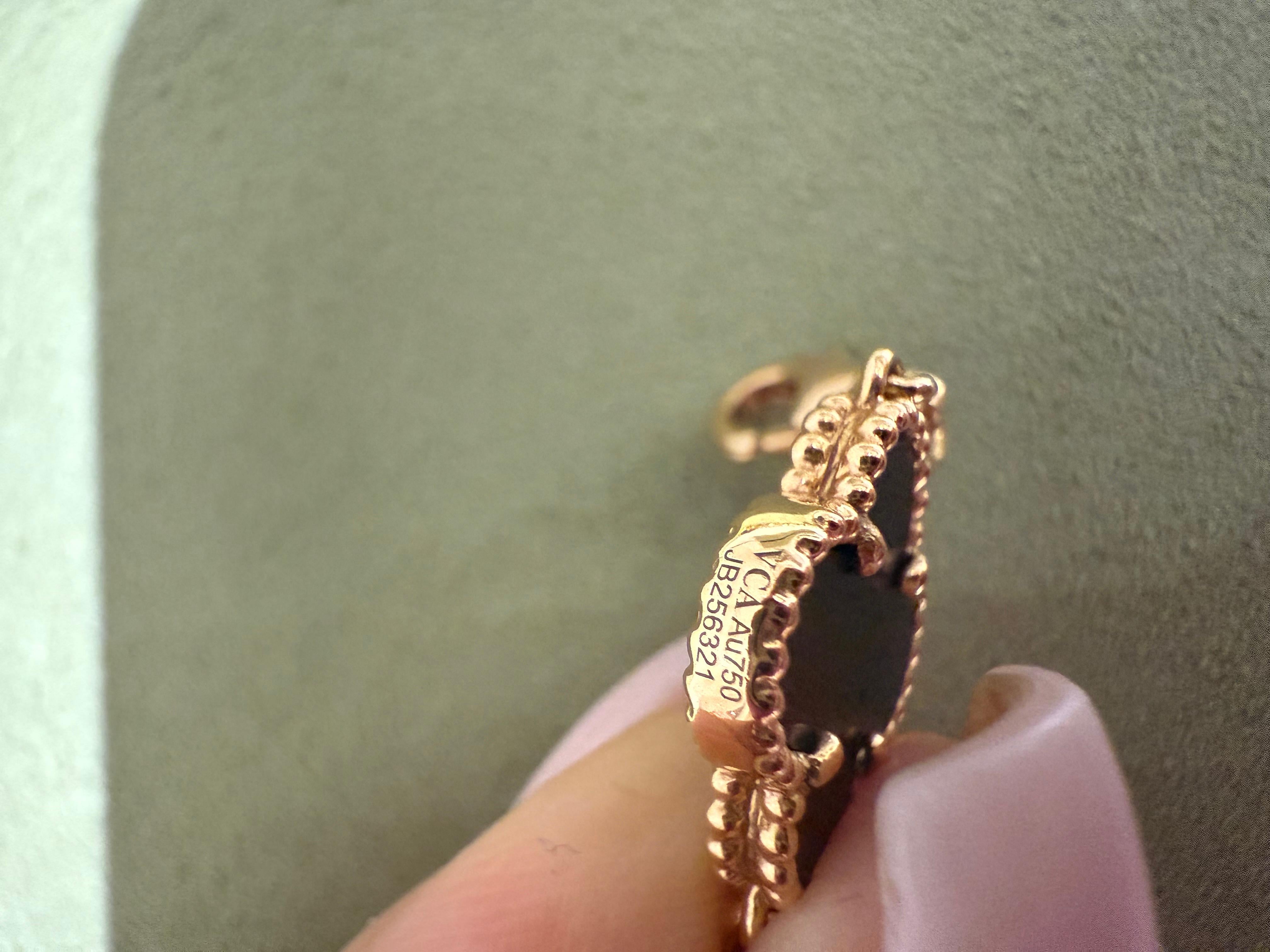 Femenino o masculino Collar Van Cleef & Arpels Limited 10Motif Alhambra de madera de boj y oro rosa en venta