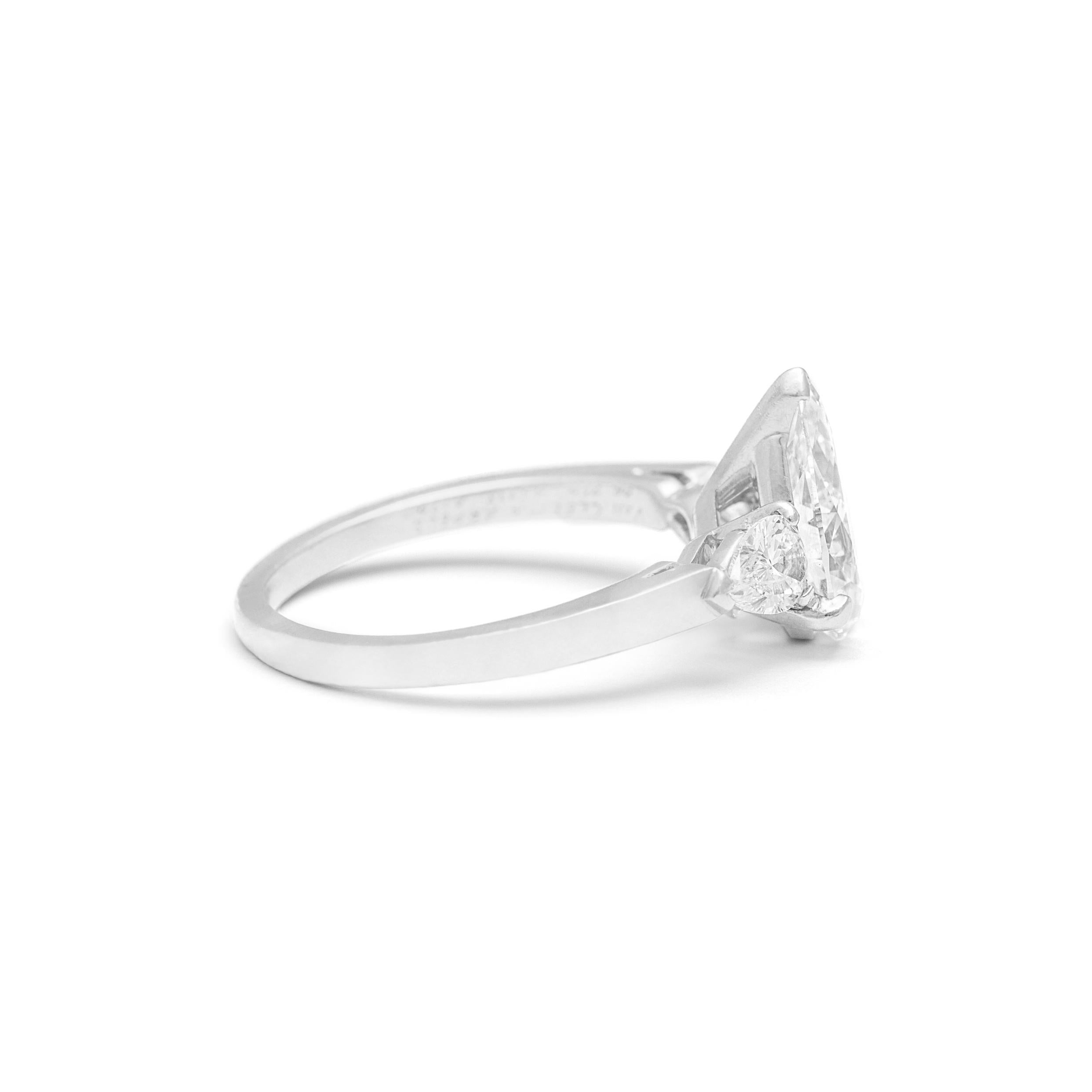 Van Cleef and Arpels 1.51 carat Pear Shape D Vvs1 Solitaire White Gold Ring In Excellent Condition In Geneva, CH