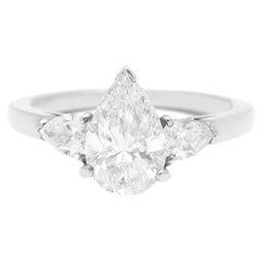 Van Cleef and Arpels 1.51 carat Pear Shape D Vvs1 Solitaire White Gold Ring