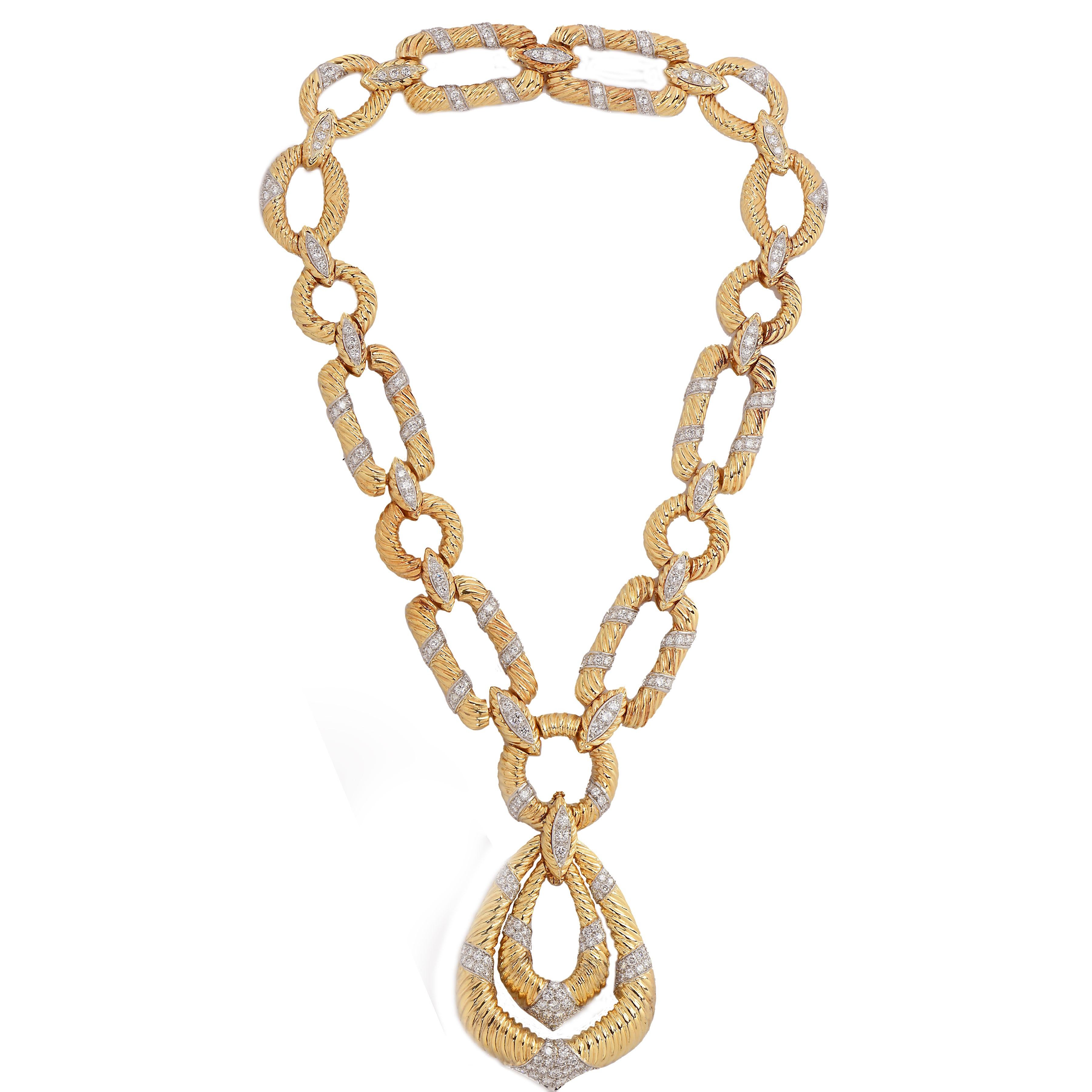 Van Cleef and Arpels, collier Sautoir en or et diamants Bon état à Bay Harbor Islands, FL