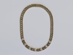 Van Cleef & Arpels 18 Karat Yellow Gold and Diamond Station Necklace Choker