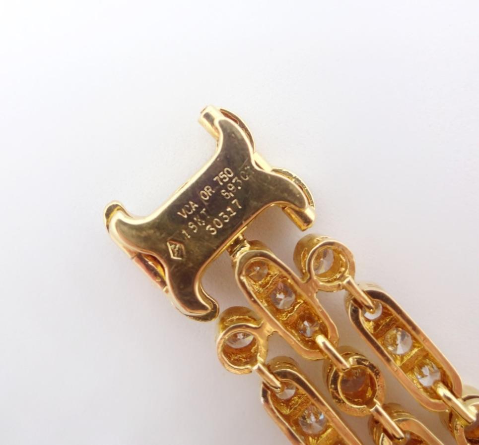 Van Cleef & Arpels 18 Karat Gold and Diamond Bracelet, Signed and Numbered In Good Condition For Sale In New York, NY