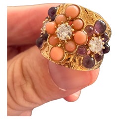 Van Cleef and Arpels 18k Yellow Gold Bague Trois Fleurettes Ring