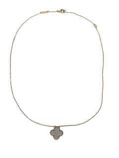 Van Cleef & Arpels 18K Gelbgold Perlmutt Alhambra Halskette #25229