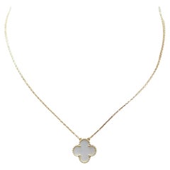 Van Cleef & Arpels 18K Gelbgold Perlmutt Alhambra Halskette #25229