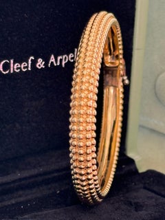 Van Cleef and Arpels 18k Yellow Gold Perlee Bracelet 5 Row Med Size