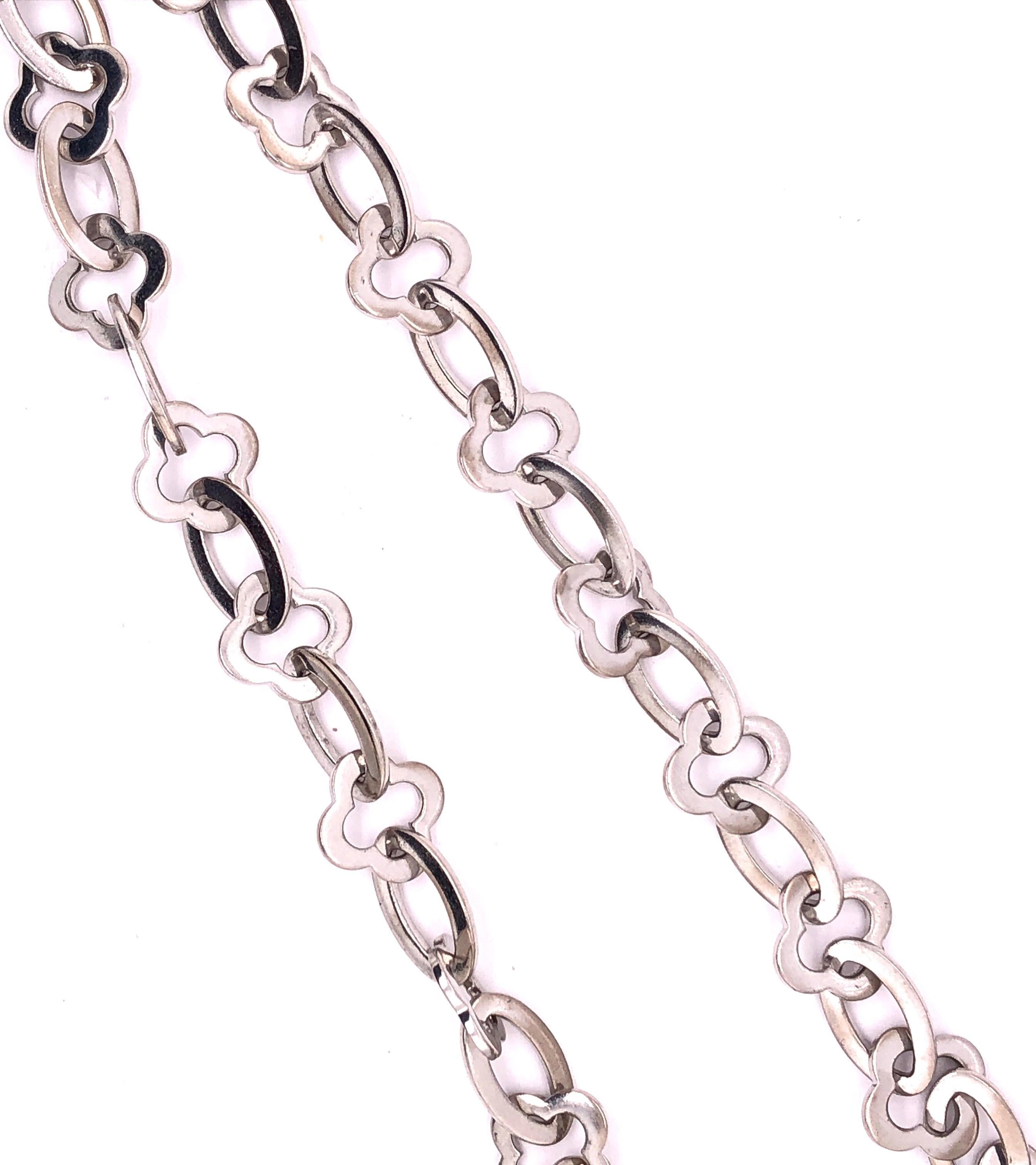 Van Cleef & Arpels 18 Karat White Gold Byzantine Alhambra Chain In Good Condition In Stamford, CT