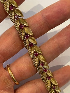 Van Cleef & Arpels 1950’s French 18 Carat Gold and Ruby Bracelet