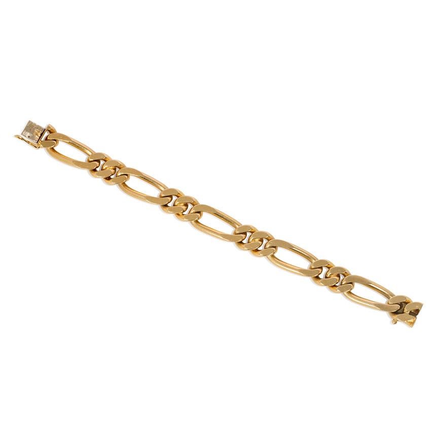A gold cuban chain bracelet of alternating large and small links, in 18k.  Van Cleef & Arpels, France.  #B2081 R29