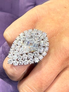 Van Cleef and Arpels 3.48 Carat D Color Shield Cut Diamond Ring