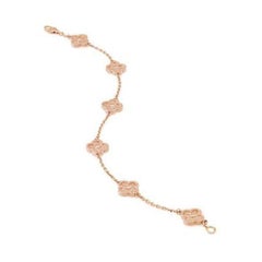 Van Cleef and Arpels 6 Motif Sweet Alhambra Bracelet in Rose Gold