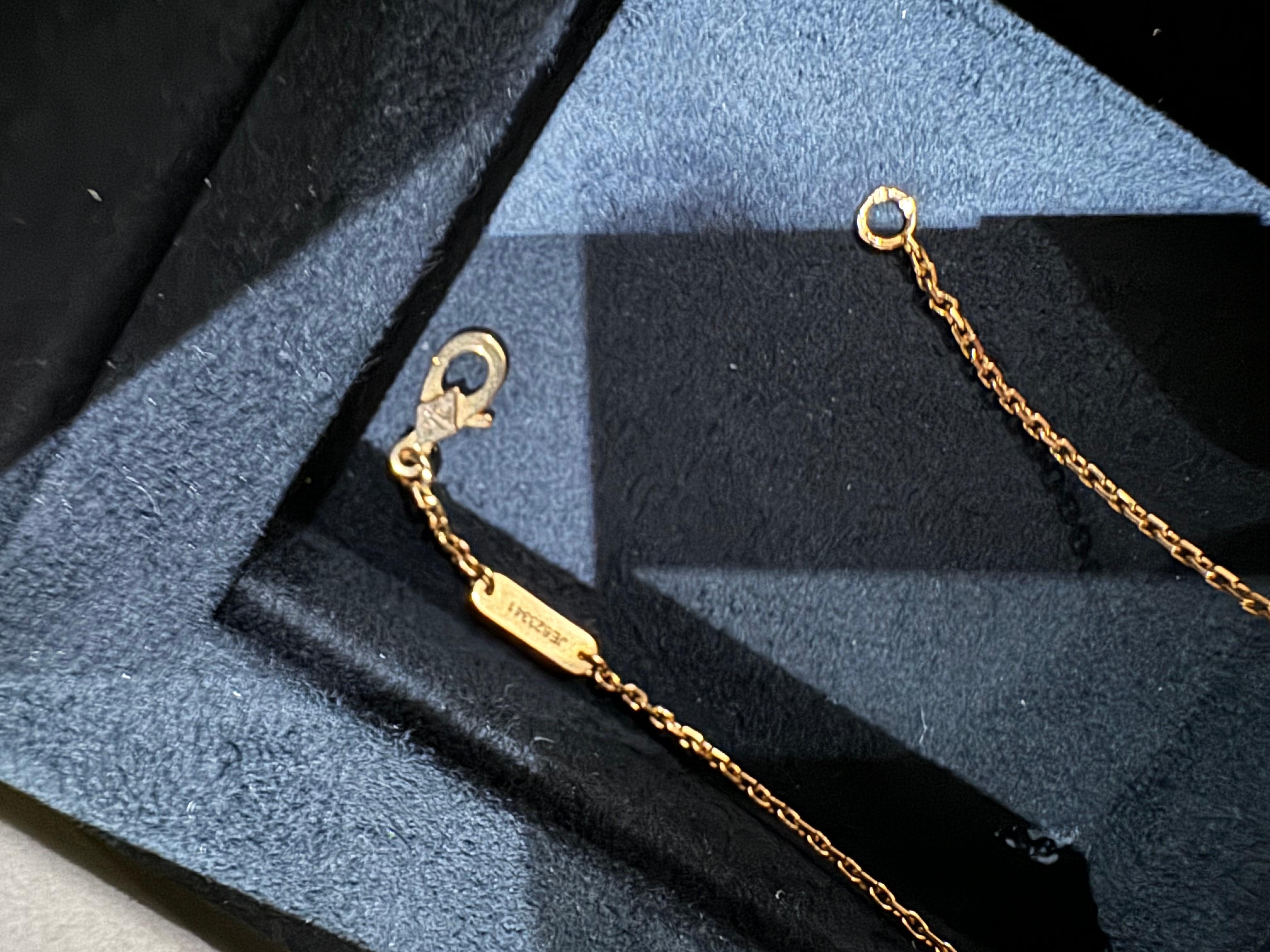 Art Nouveau Van Cleef and Arpels Alhambra 2016 Holiday Diamond Onyx Pendant Necklace