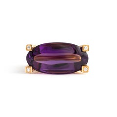 Van Cleef and Arpels Amethyst Diamond Yellow Gold 18K Ring