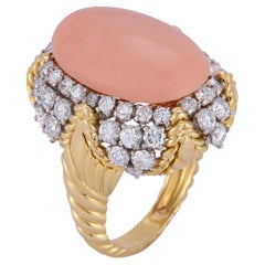 Van Cleef and Arpels "Angel's Skin" Coral and Diamond Ring