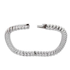 Van Cleef and Arpels Bracelet jonc en or blanc tressé