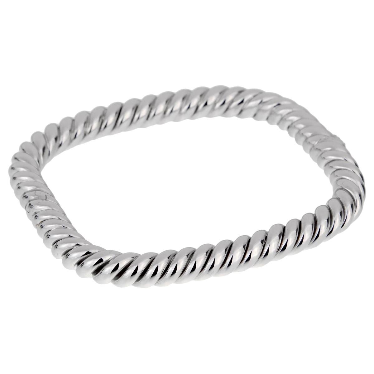 Van Cleef and Arpels Braided White Gold Bangle Bracelet For Sale