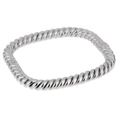 Used Van Cleef and Arpels Braided White Gold Bangle Bracelet