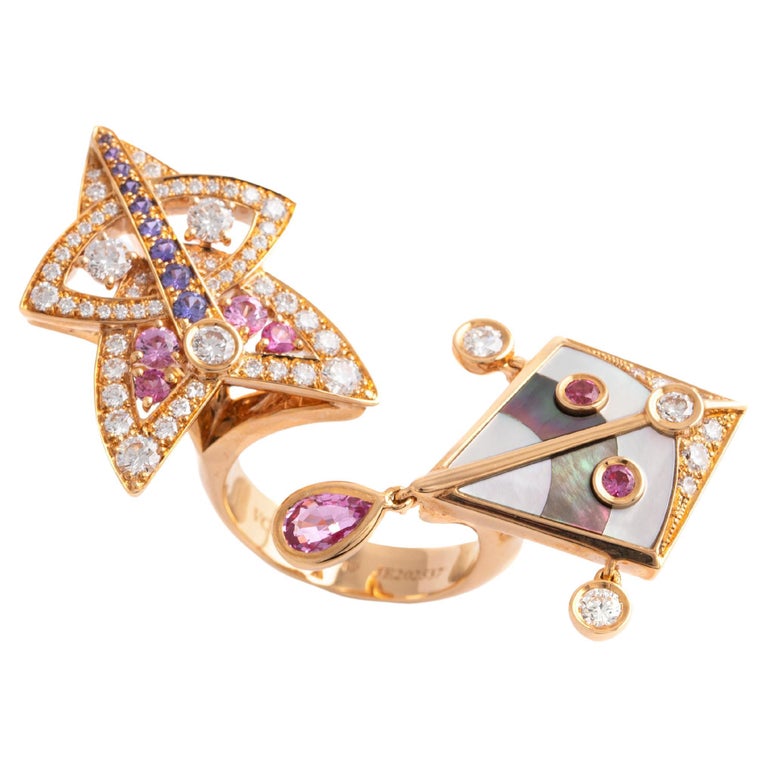 Van Cleef & Arpels Diamond and Gold Cerfs-Volants  Ring, Contemporary