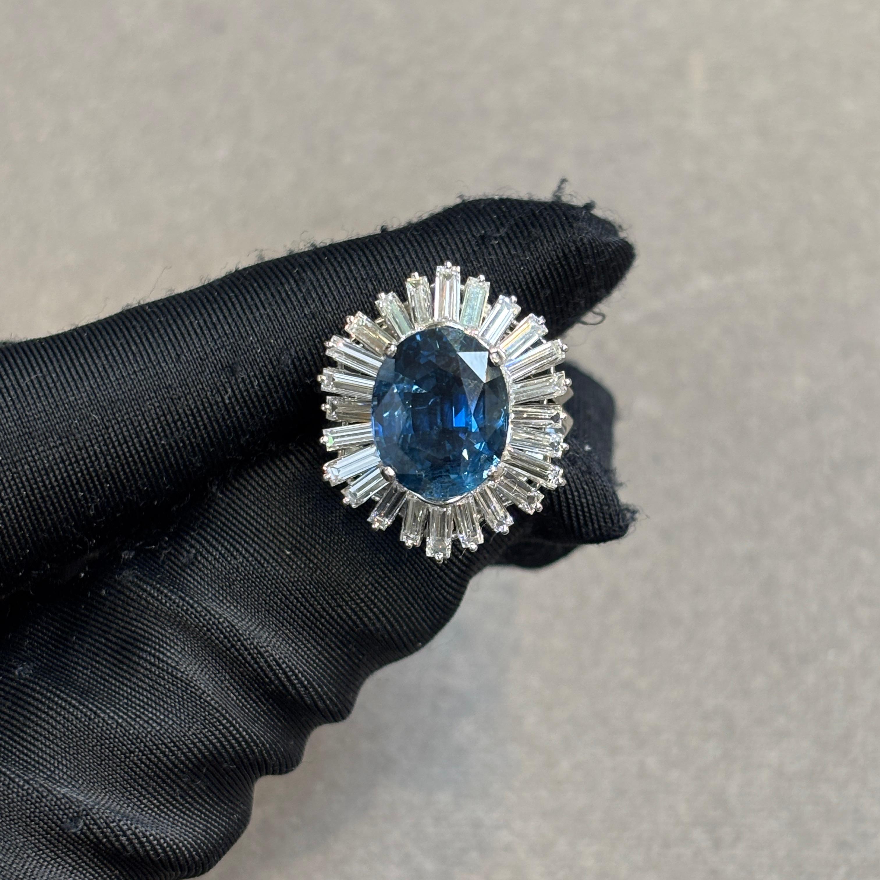 Van Cleef & Arpels Zertifizierter Ballerina-Ring mit natürlichem Saphir (Gemischter Schliff) im Angebot