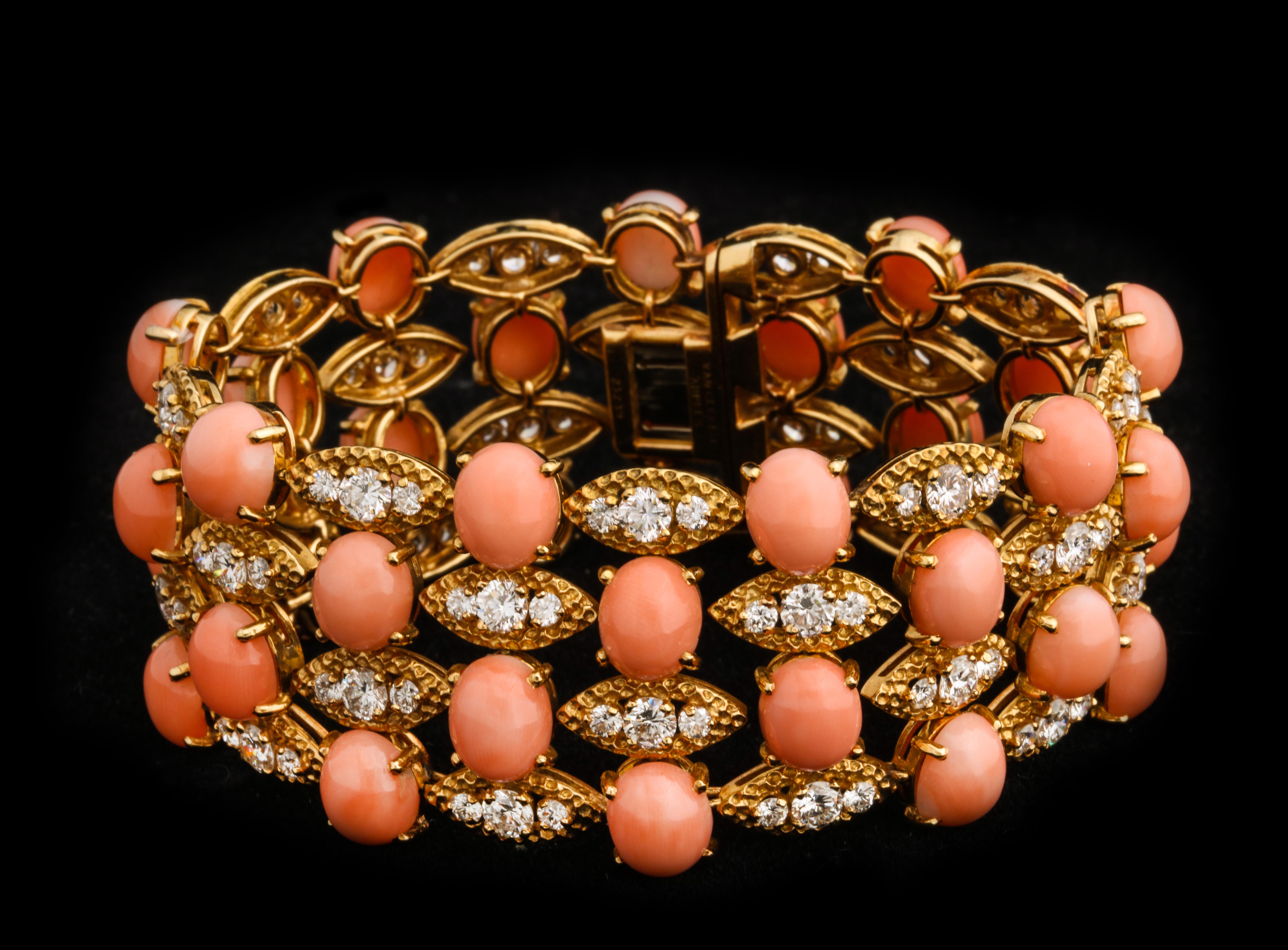 Van Cleef & Arpels Coral and Diamond Bracelet 1