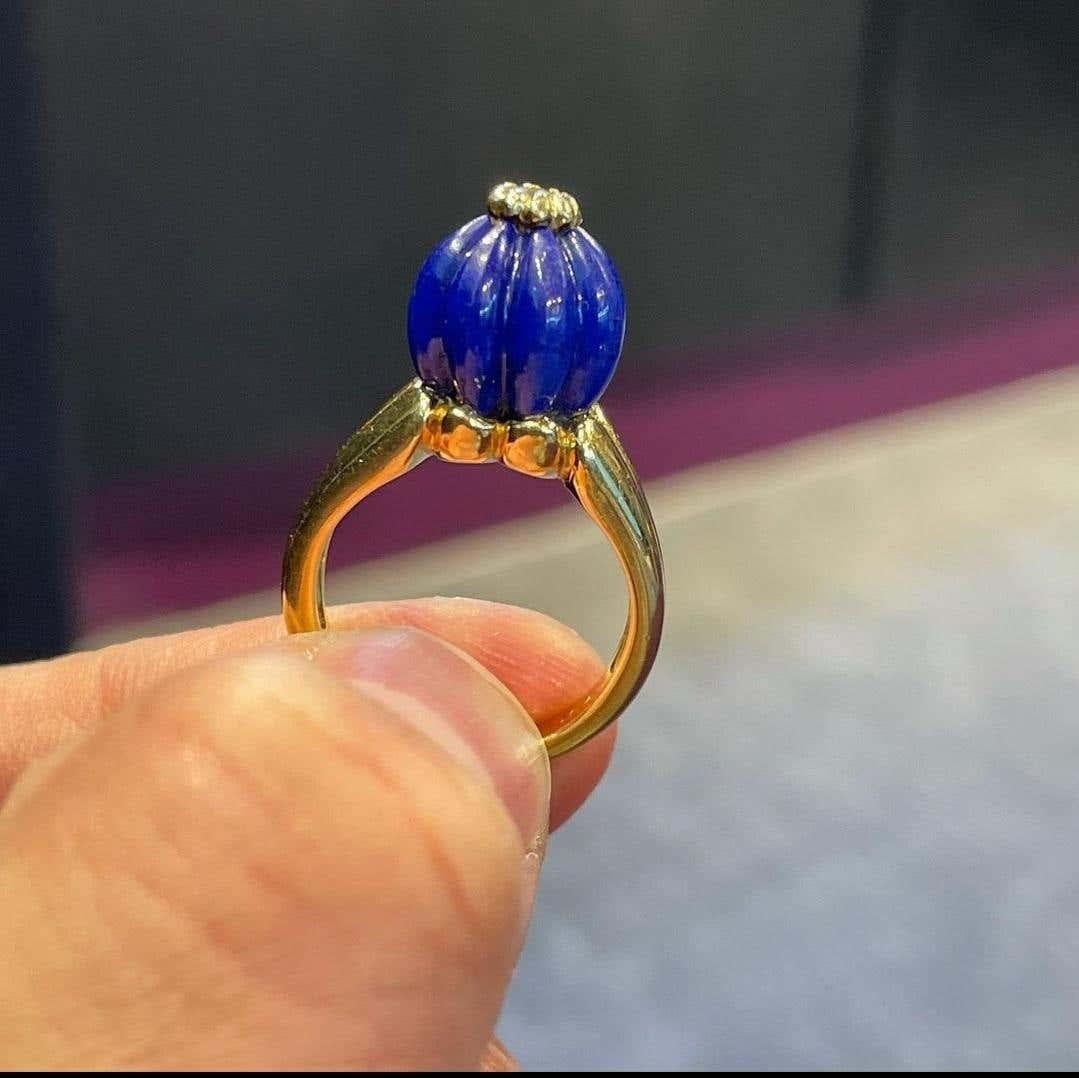 Van Cleef and Arpels Coral and Lapis Ring Set For Sale 10