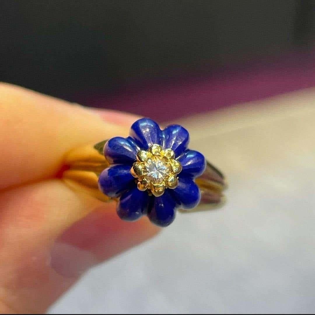 Van Cleef and Arpels Coral and Lapis Ring Set For Sale 11