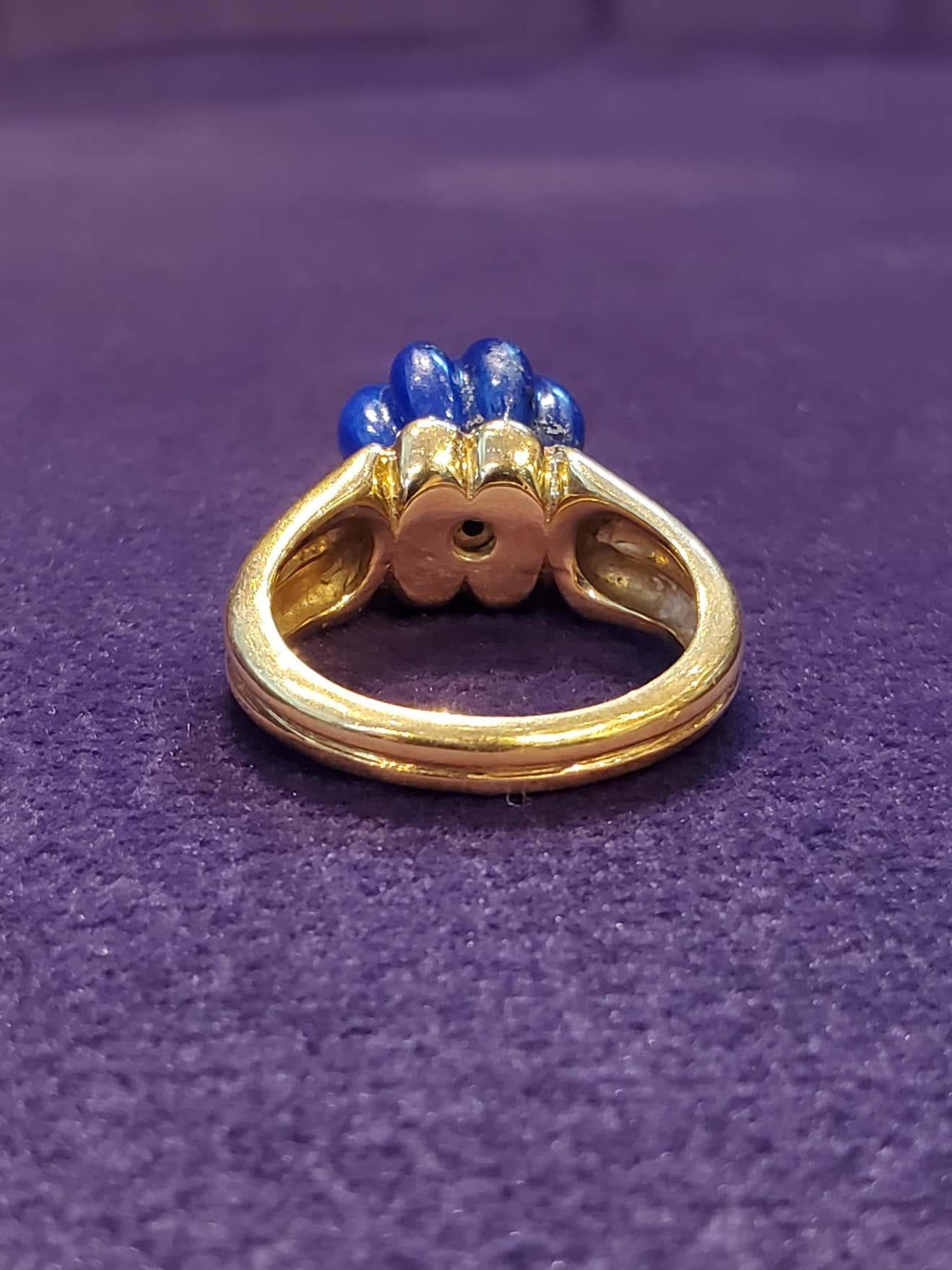 Van Cleef and Arpels Coral and Lapis Ring Set For Sale 1