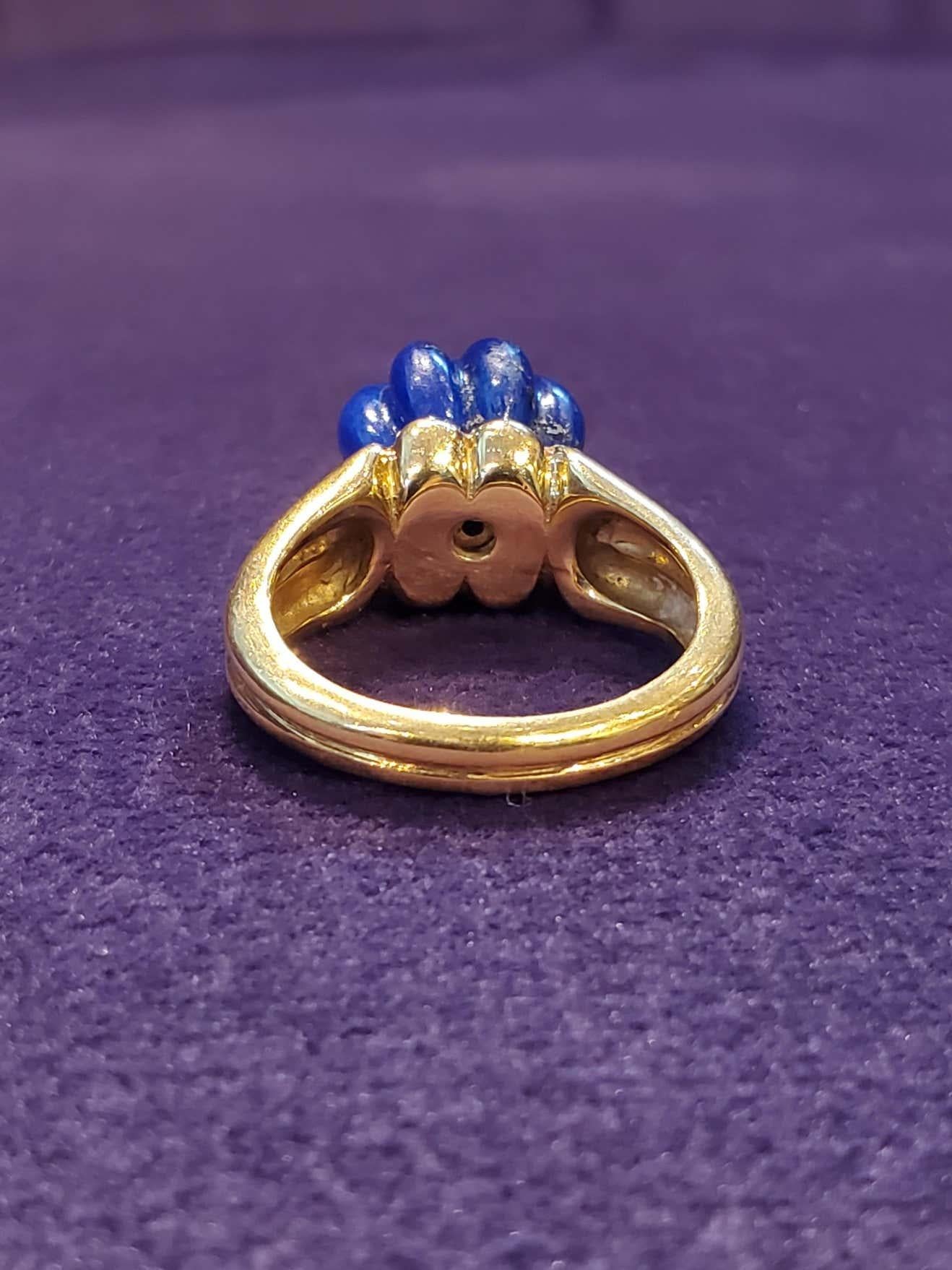 Van Cleef and Arpels Coral and Lapis Ring Set For Sale 1