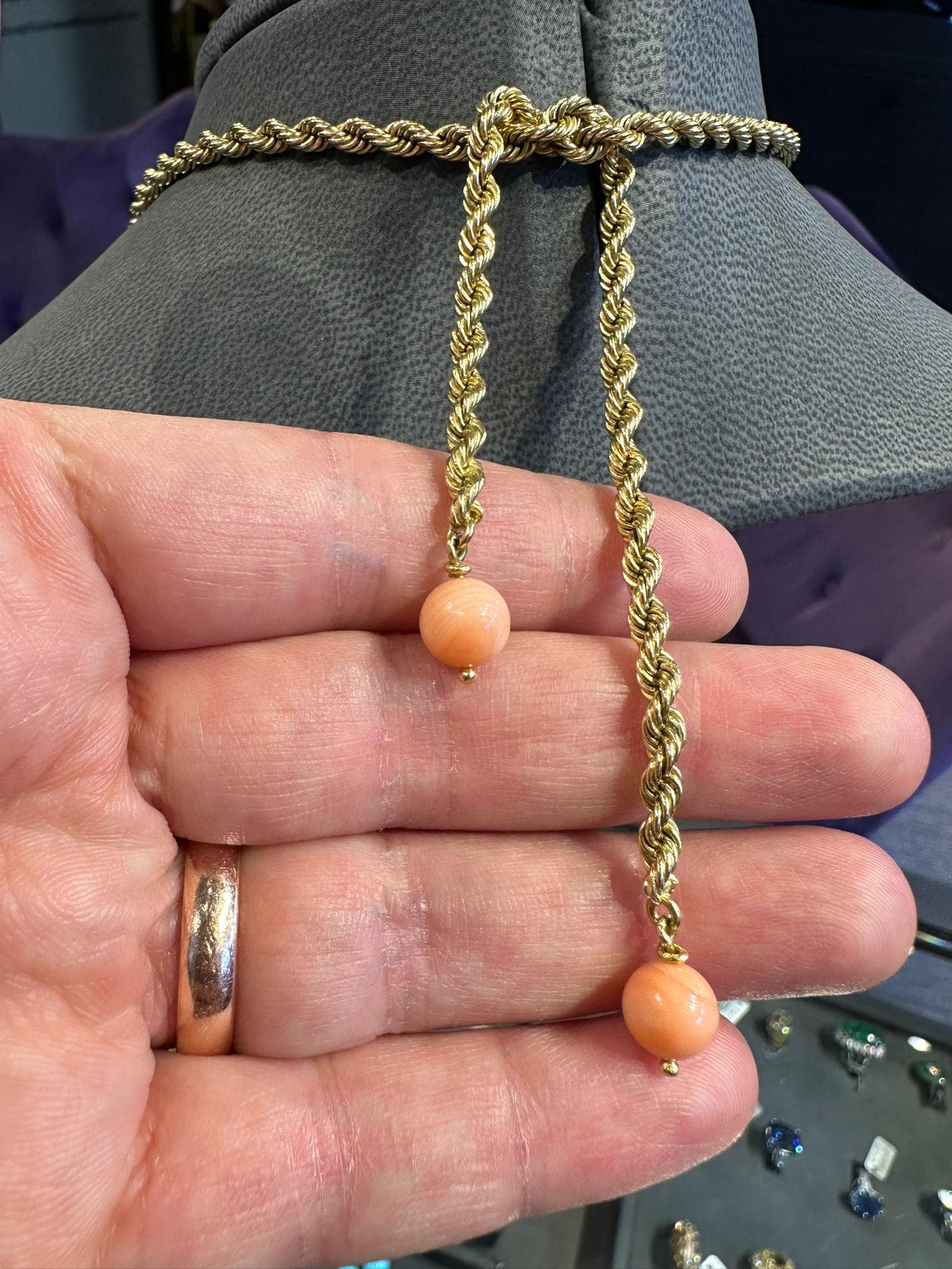 Van Cleef and Arpels Coral Tassel Necklace For Sale at 1stDibs van