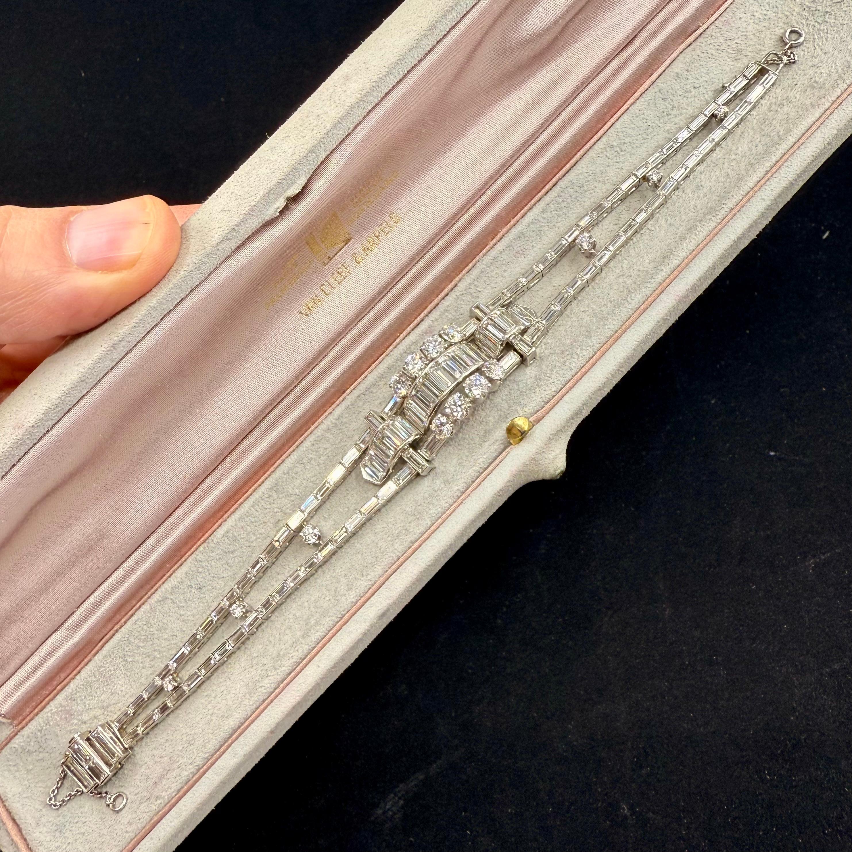 French Cut Van Cleef and Arpels Diamond Bracelet French For Sale