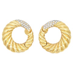 Van Cleef And Arpels Diamond Hoop Earrings