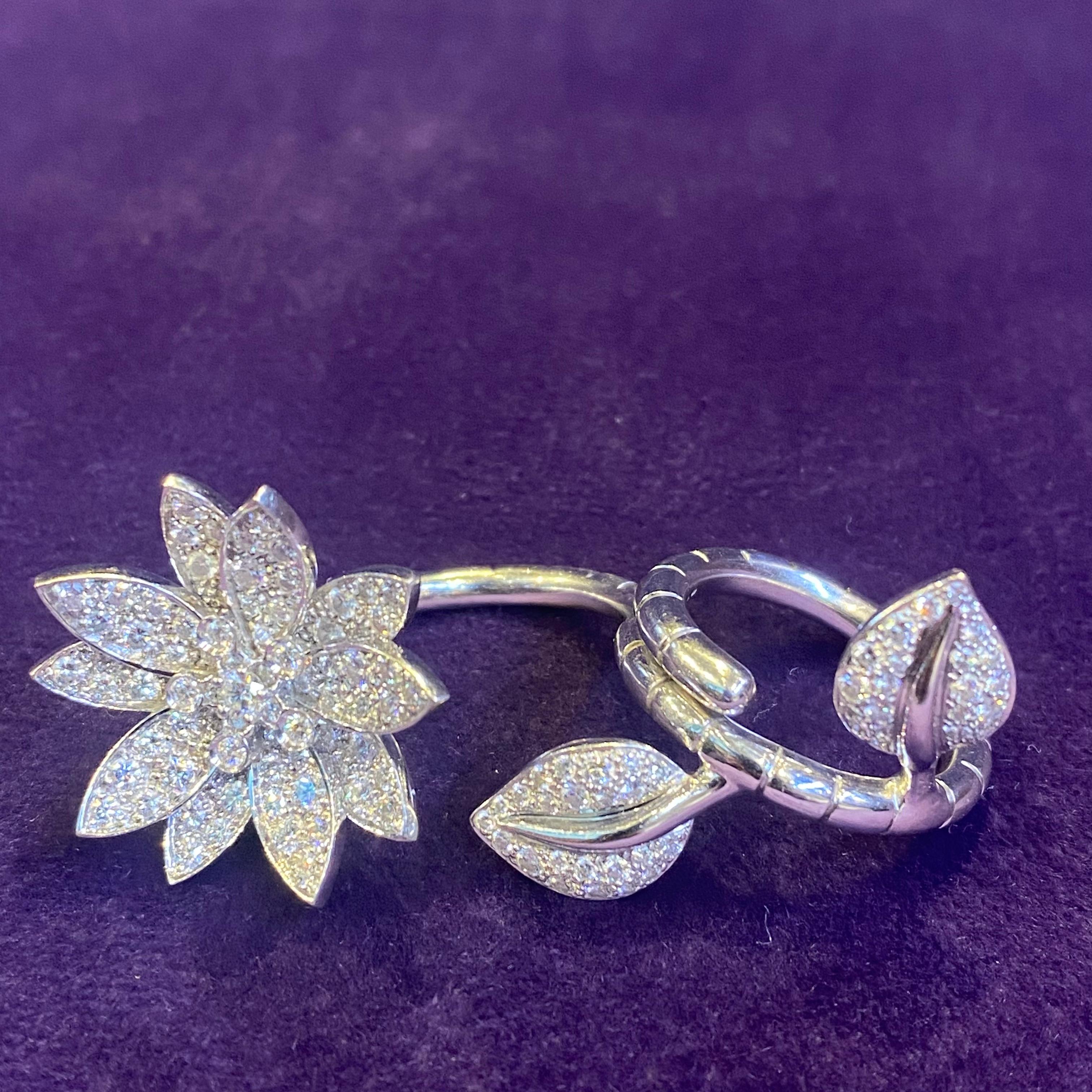 Van Cleef and Arpels Diamond Lotus Between The Finger Ring 8