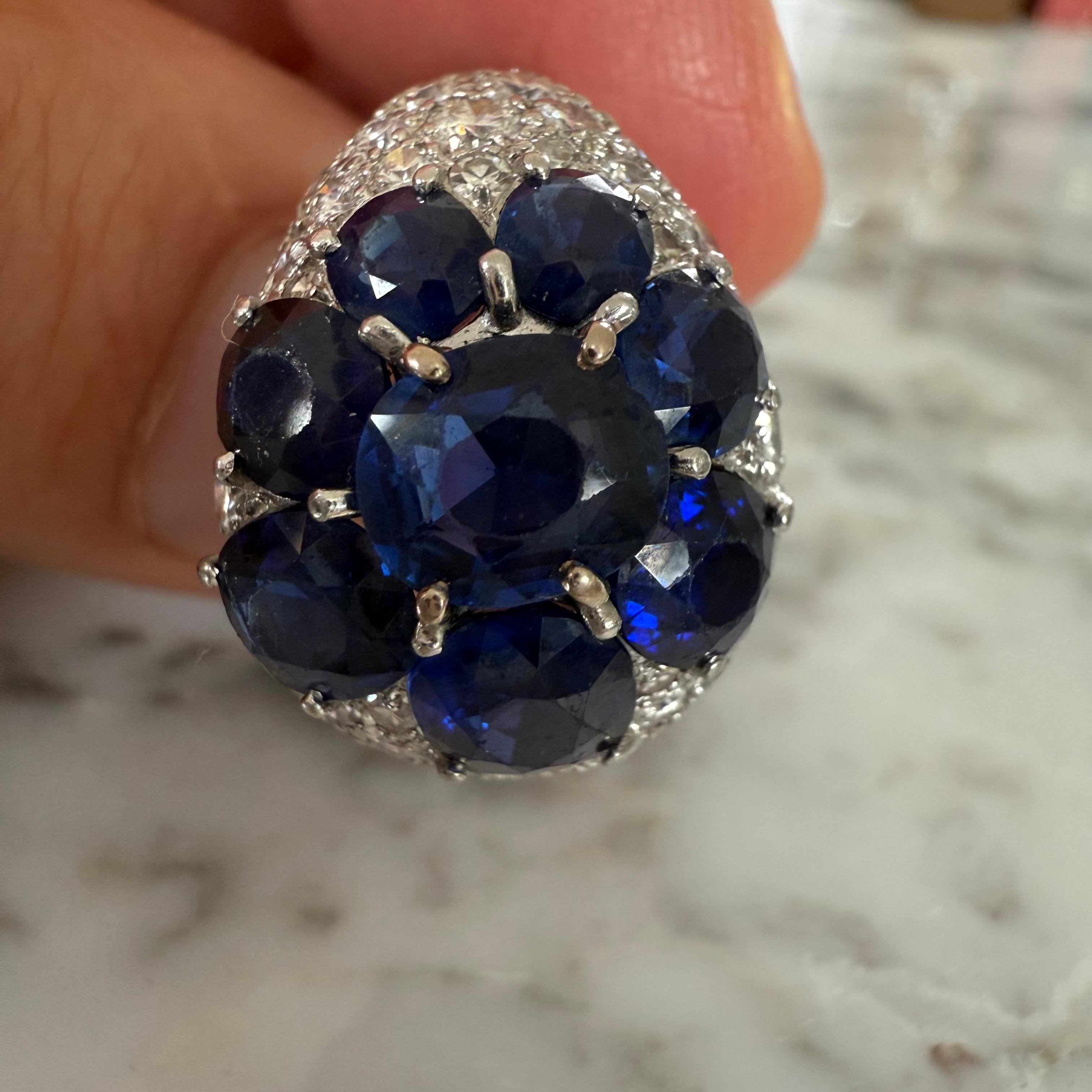 Van Cleef & Arpels Sapphire & Diamond Ring For Sale 6
