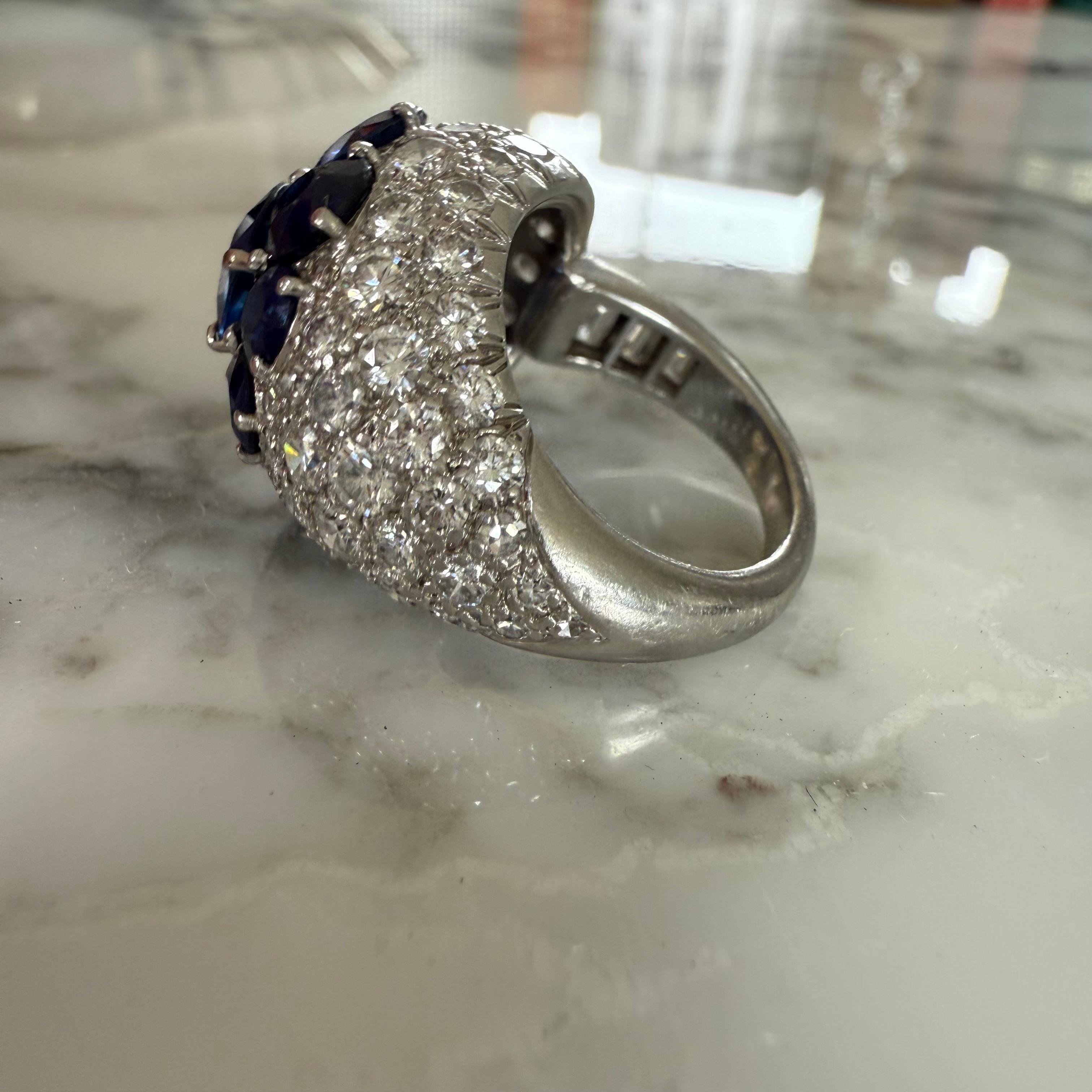 Van Cleef & Arpels Sapphire & Diamond Ring For Sale 7