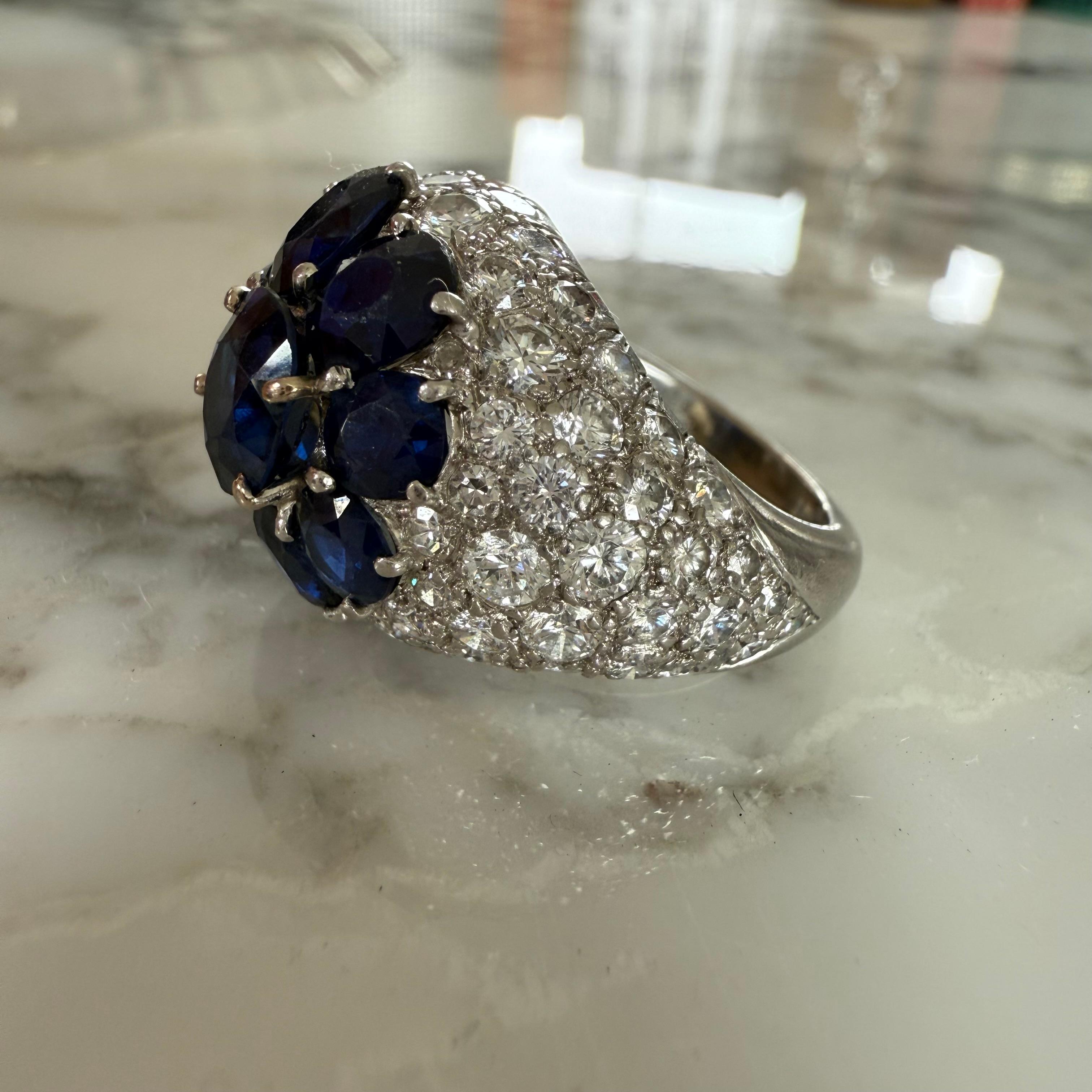 Van Cleef & Arpels Sapphire & Diamond Ring For Sale 8