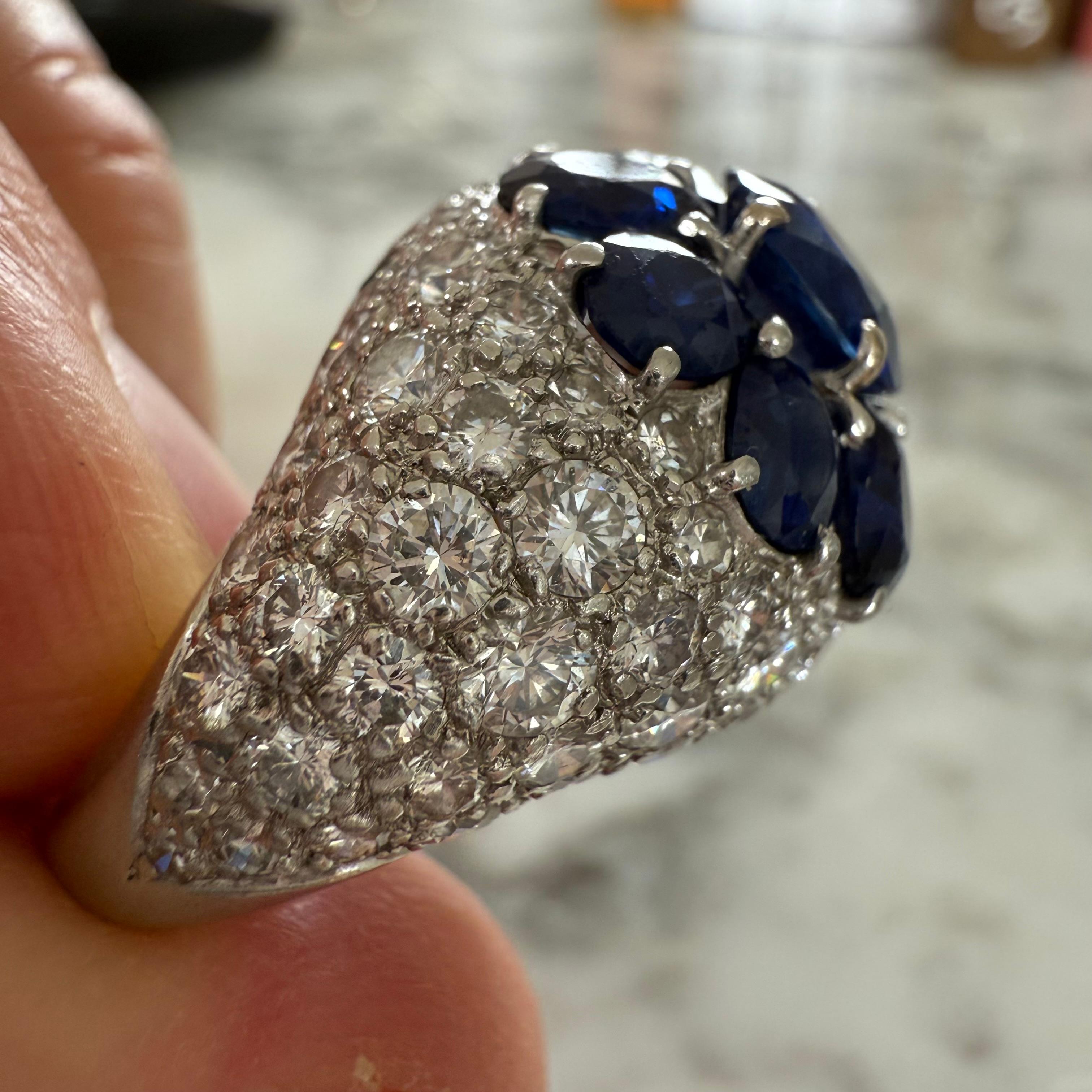 Van Cleef & Arpels Sapphire & Diamond Ring For Sale 3