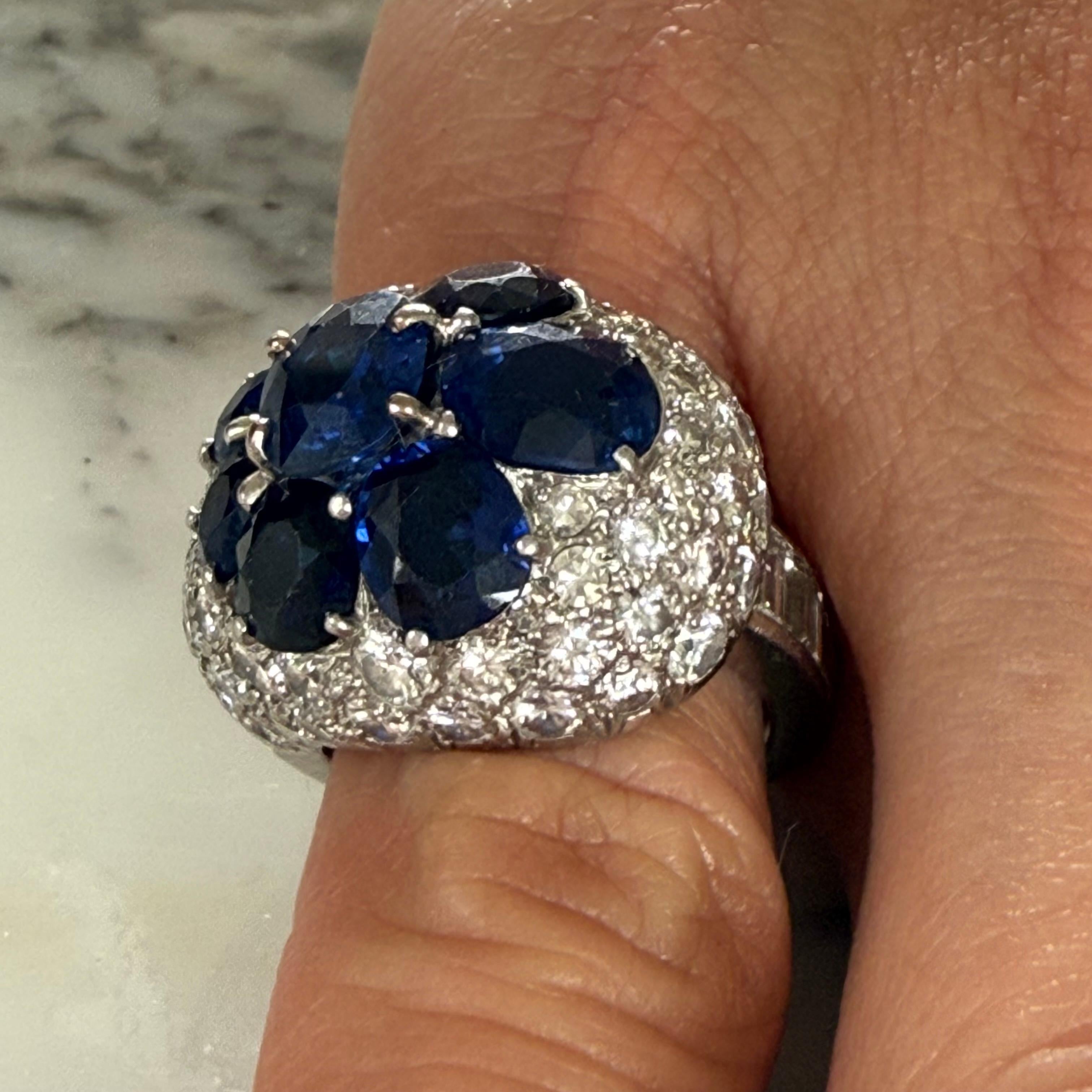 Van Cleef & Arpels Sapphire & Diamond Ring For Sale 5