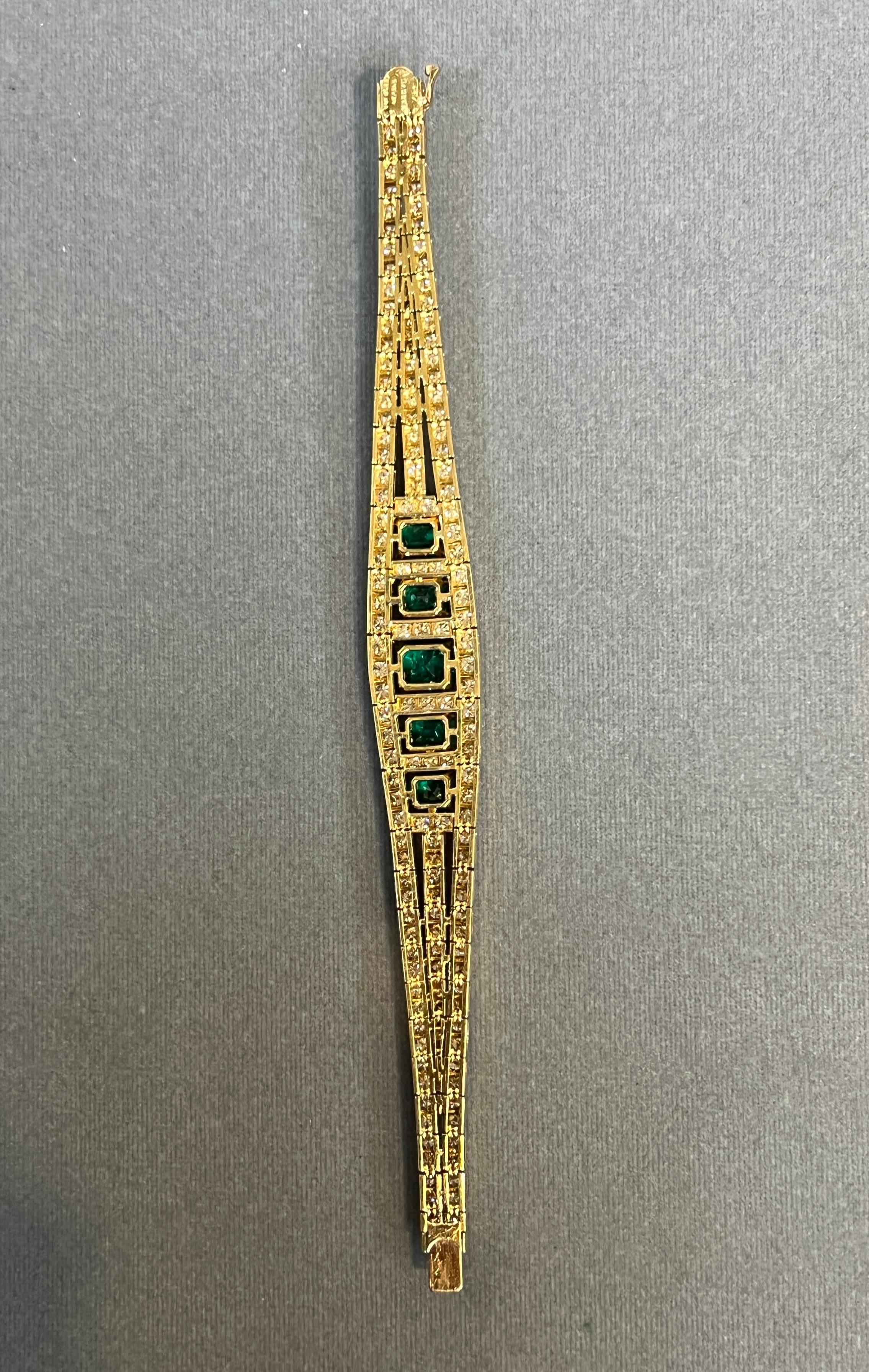 Van Cleef & Arpels Smaragd- und Diamantarmband im Angebot 4