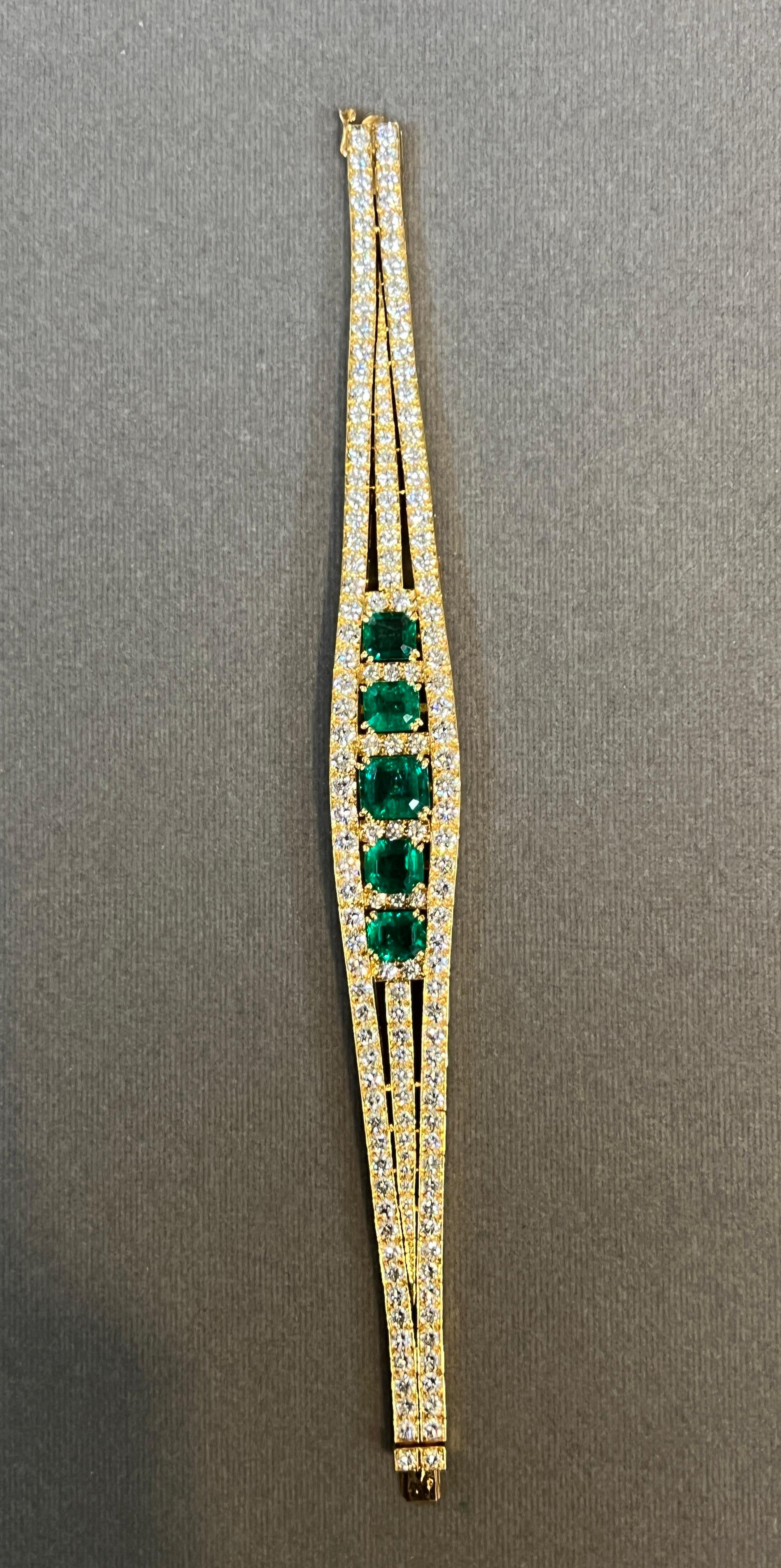 Van Cleef & Arpels Smaragd- und Diamantarmband im Angebot 5