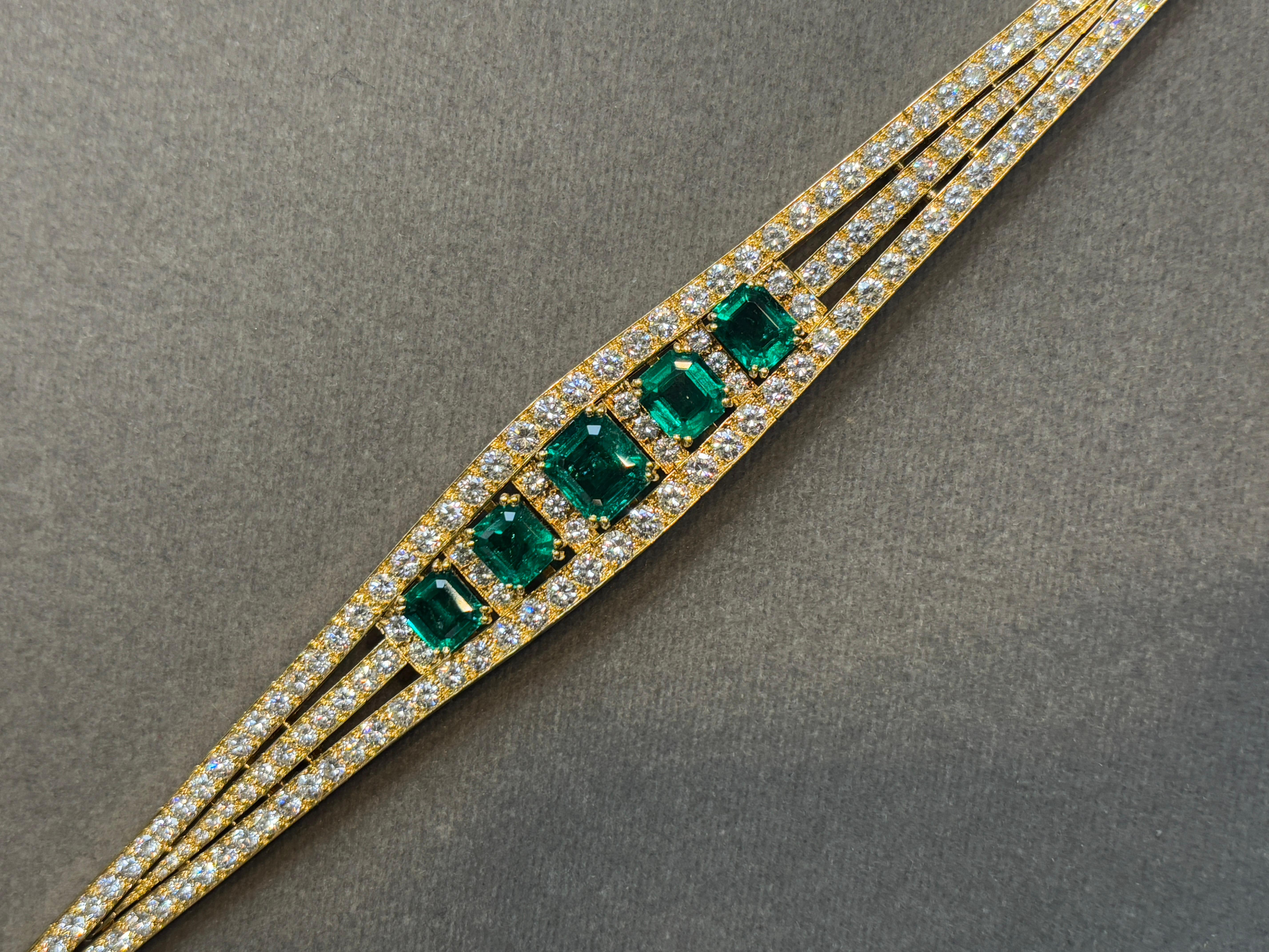 Van Cleef & Arpels Smaragd- und Diamantarmband Damen im Angebot