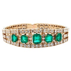 Van Cleef and Arpels Emerald and Diamond Bracelet Vintage Van Cleef and Arpels Emerald and Diamond Bracelet